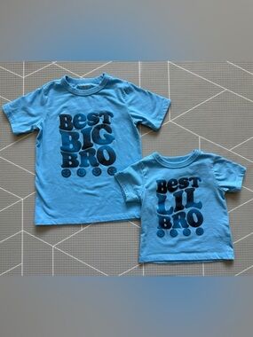 Children’s place|TWO matching kids tees in Light Blue "Best Big Bro & Lil Bro•••